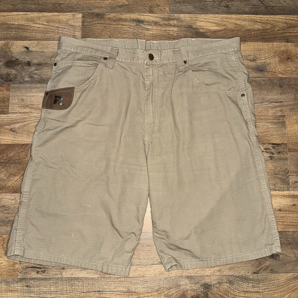 Wrangler Riggs Shorts Men's 38 Tan Ripstop Carpenter Utility Workwear Skate